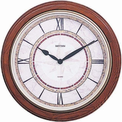 Rhythm brwon round brown wooden wall clocks